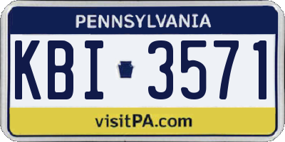 PA license plate KBI3571