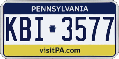 PA license plate KBI3577
