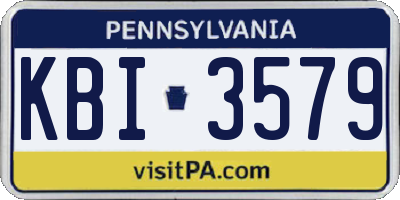 PA license plate KBI3579