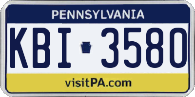 PA license plate KBI3580