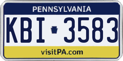 PA license plate KBI3583