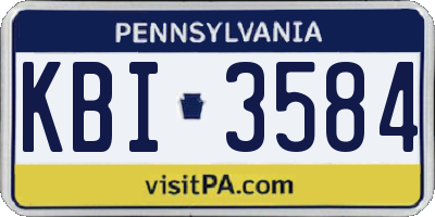 PA license plate KBI3584