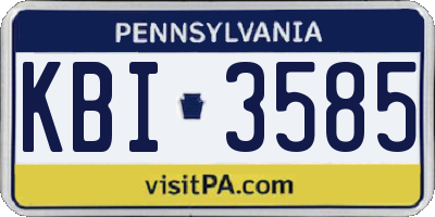 PA license plate KBI3585