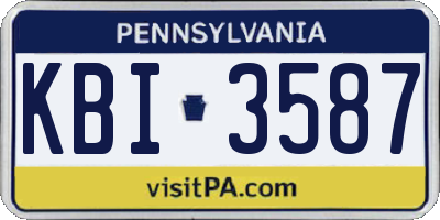 PA license plate KBI3587