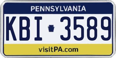 PA license plate KBI3589