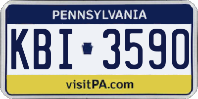 PA license plate KBI3590