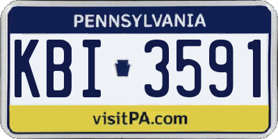 PA license plate KBI3591