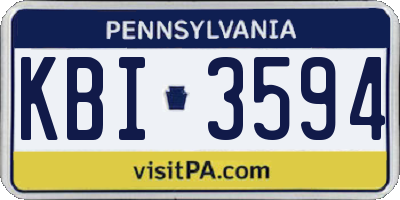 PA license plate KBI3594