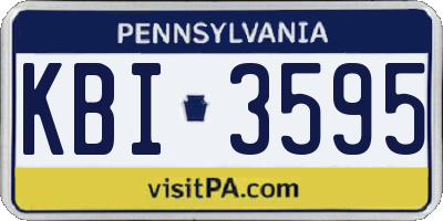PA license plate KBI3595