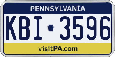 PA license plate KBI3596