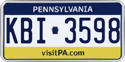 PA license plate KBI3598