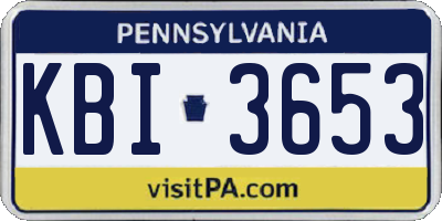 PA license plate KBI3653