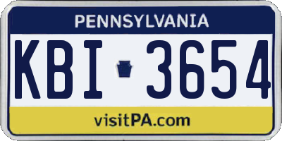 PA license plate KBI3654