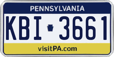 PA license plate KBI3661
