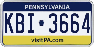 PA license plate KBI3664