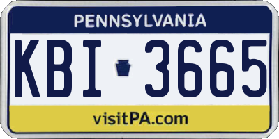 PA license plate KBI3665