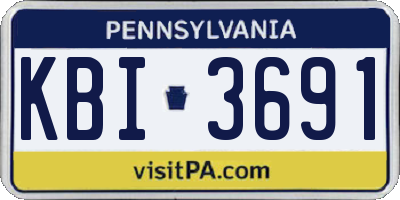 PA license plate KBI3691