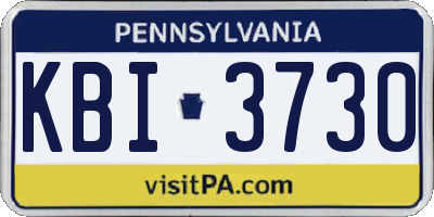 PA license plate KBI3730