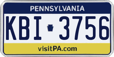 PA license plate KBI3756