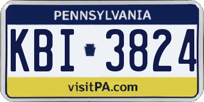 PA license plate KBI3824