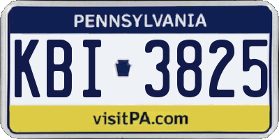 PA license plate KBI3825