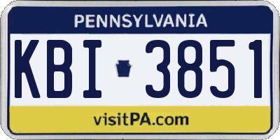 PA license plate KBI3851