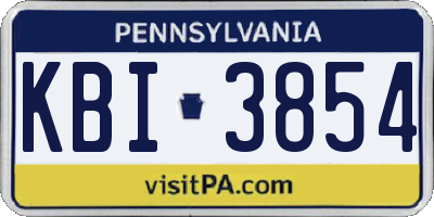 PA license plate KBI3854