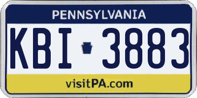 PA license plate KBI3883