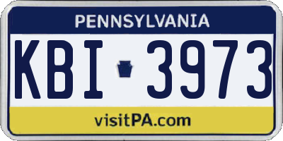 PA license plate KBI3973