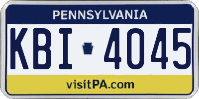 PA license plate KBI4045