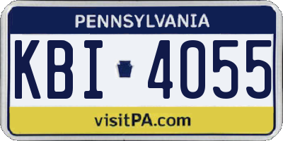 PA license plate KBI4055