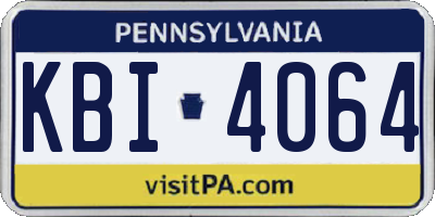 PA license plate KBI4064