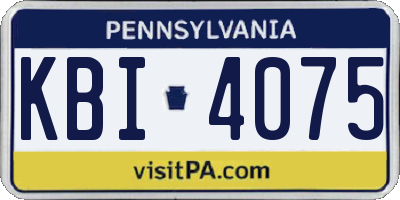 PA license plate KBI4075