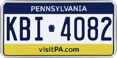 PA license plate KBI4082