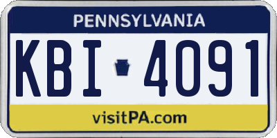 PA license plate KBI4091