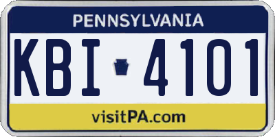 PA license plate KBI4101