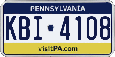 PA license plate KBI4108