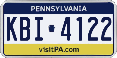 PA license plate KBI4122