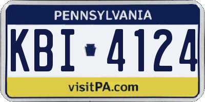 PA license plate KBI4124