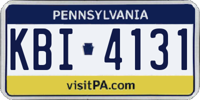 PA license plate KBI4131