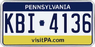 PA license plate KBI4136