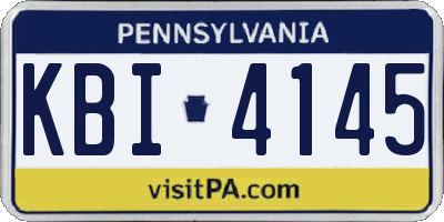 PA license plate KBI4145