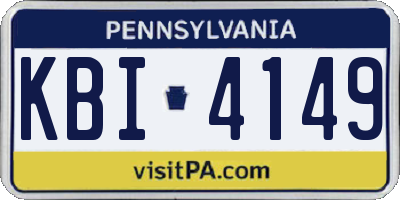 PA license plate KBI4149
