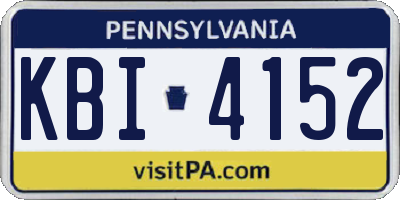 PA license plate KBI4152