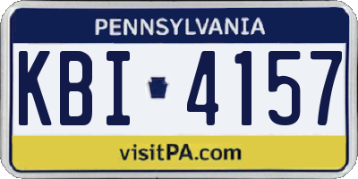 PA license plate KBI4157