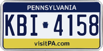 PA license plate KBI4158
