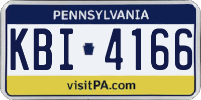 PA license plate KBI4166
