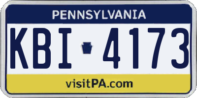 PA license plate KBI4173