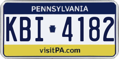 PA license plate KBI4182