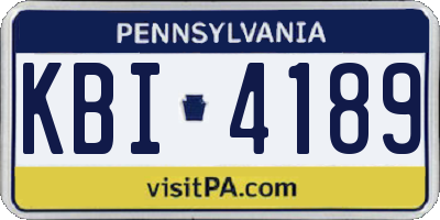 PA license plate KBI4189